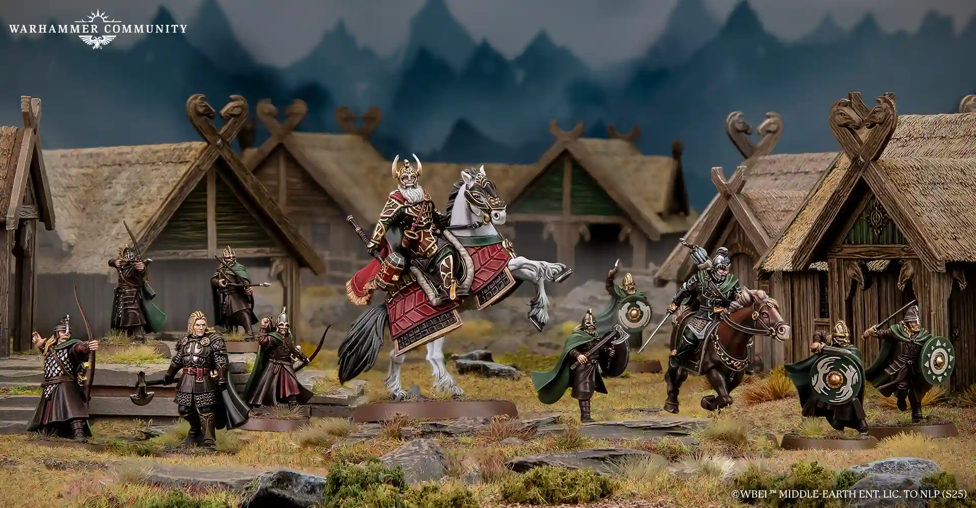Rohan warrior miniatures defending Edoras in The War of the Rohirrim