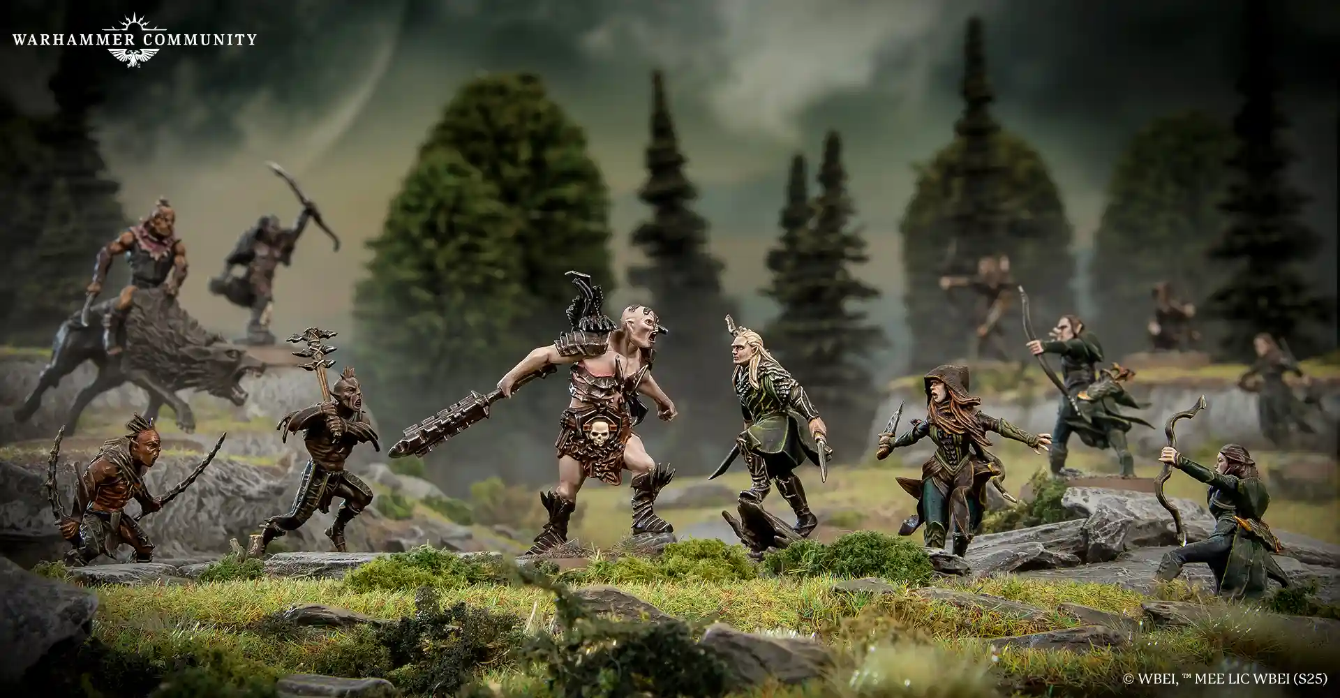 Legolas facing Bolg in The Lord of the Rings miniatures game