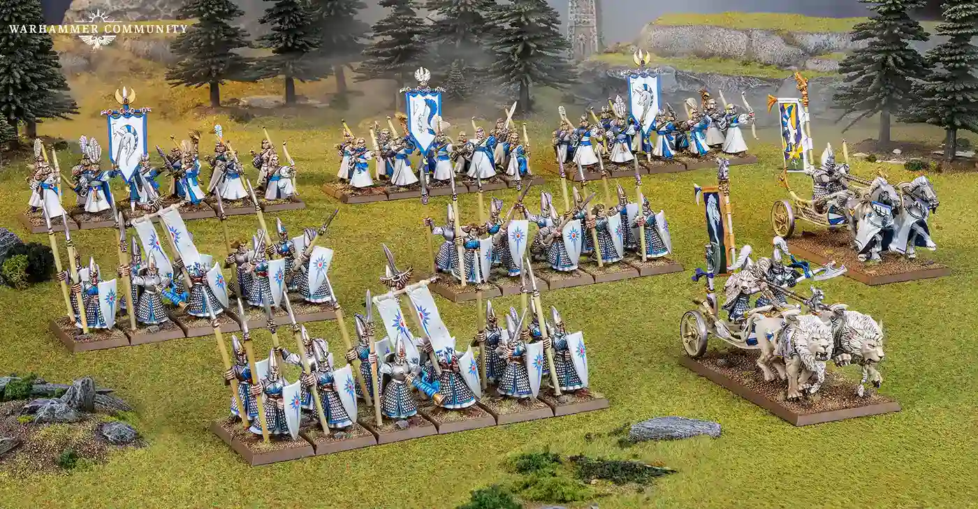 High Elf miniature army from The Old World