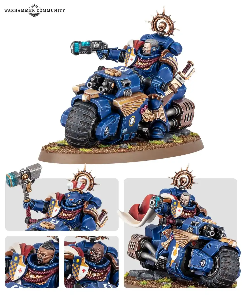 Detail of the Captain on Bike weapon and head options
