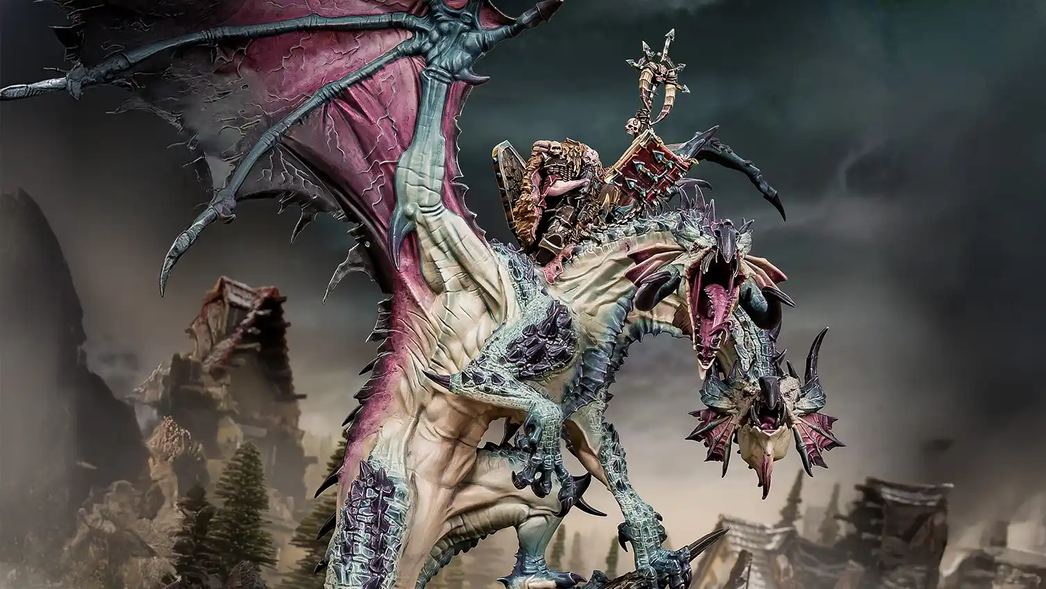 Chaos Sorcerer on a Chaos Dragon for The Old World