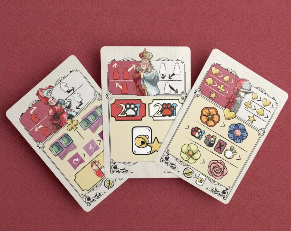 Close-up of Queen Alice cards